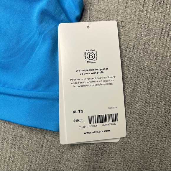 Athleta Solace Strappy Back Sports Bra XL Santorini Blue Nwt - Picture 6 of 8